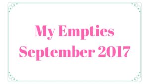 My Empties September 2017