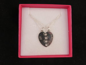 Kaya jewellery mother daughter heart necklace