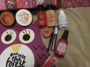 products from the body shop beauty advent calendar