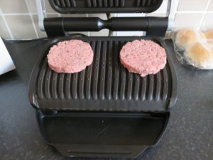 lamb burgers cooking as part of the #meatmatters challenge