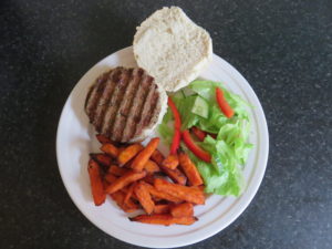 lamb burger meal as part of the #meatmatters challenge