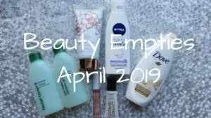 beauty empties used during April