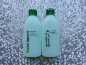 Boots toner and eye make up remover empties used during April