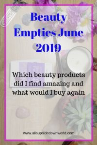 beauty empties used during June