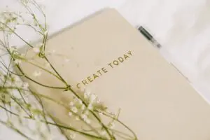 blogging diary that says "create today"