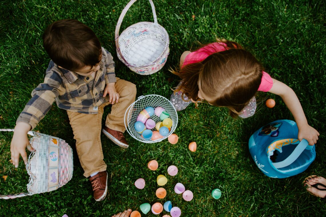 Easter egg hunt with kids