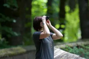 person birdwatching